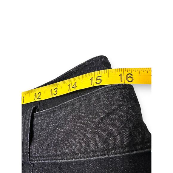 Chelsea & Theodore Dark Wash Denim Pencil Skirt w/ Oval Buckle Belt Size 8 - Picture 3 of 7
